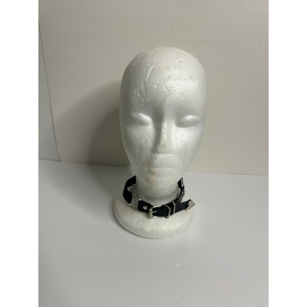 Adult Black Choker Necklace with Silver Buckle